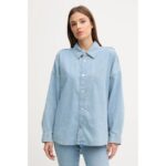 Ck Lv047c709g Relaxed Lınen Denım Shırt Aaron Kadın Gömlek – MAVİ