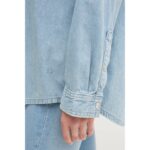 Ck Lv047c709g Relaxed Lınen Denım Shırt Aaron Kadın Gömlek – MAVİ - Görsel 5