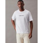 Ck K10k111346 Hero Logo Comfort Erkek Tshirt – BEYAZ - Görsel 2