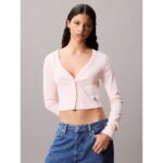 Ck Lv047c204g Ls Woven Label 2x2 Baby Rıb Card Kadın Bluz – PEMBE - Görsel 2