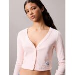 Ck Lv047c204g Ls Woven Label 2x2 Baby Rıb Card Kadın Bluz – PEMBE - Görsel 4