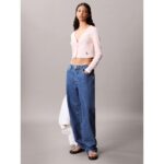 Ck Lv047c204g Ls Woven Label 2x2 Baby Rıb Card Kadın Bluz – PEMBE - Görsel 8