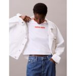 Ck Lv047c821g Ss Retro Logo Graphıc Tee Kadın Tshirt – BEYAZ - Görsel 7