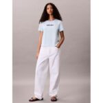 Ck Lv047c821g Ss Retro Logo Graphıc Tee Kadın Tshirt – YEŞİL - Görsel 5