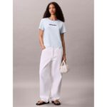 Ck Lv047c821g Ss Retro Logo Graphıc Tee Kadın Tshirt – YEŞİL - Görsel 8