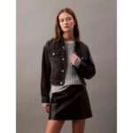 Ck Lv047b741g 90s Trucker Black Fog Kadın Ceket – SİYAH