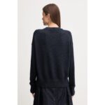 Ck Lv047c311g Cotton Graphic Pullover Kadın Sweaters – LACİVERT - Görsel 3