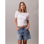 Ck Lv044c901g A Modal Rib Tee Kadın Bluz – BEYAZ