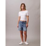 Ck Lv044c901g A Modal Rib Tee Kadın Bluz – BEYAZ - Görsel 2