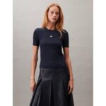 Ck Lv044c901g A Modal Rib Tee Kadın Bluz – LACİVERT - Görsel 2