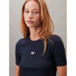 Ck Lv044c901g A Modal Rib Tee Kadın Bluz – LACİVERT - Görsel 3