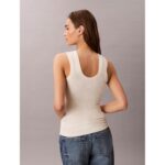 Ck Lv044c900g A Modal Rib Tank Kadın Bluz – KREM - Görsel 5