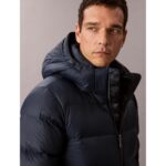 Ck Lv04rc518g Ls Nylon Zıp Off Hood Down Puffer Erkek Ceket – LACİVERT - Görsel 4