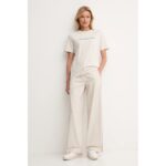 Ck Lv044d612g Cotton Twıll Aop Logo Strıpe Kadın Pantolon – AÇIK GRİ - Görsel 2