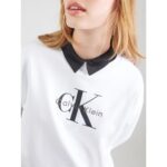 Ck Lv047b234g Ls Monologo French Terry Rlxd Cr Kadın Sweatshırts – BEYAZ - Görsel 2