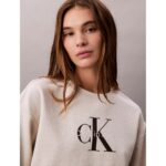 Ck Lv047b234g Ls Monologo French Terry Rlxd Cr Kadın Sweatshırts – GRİ - Görsel 3