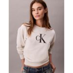 Ck Lv047b234g Ls Monologo French Terry Rlxd Cr Kadın Sweatshırts – GRİ - Görsel 4