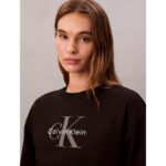 Ck Lv047b234g Ls Monologo French Terry Rlxd Cr Kadın Sweatshırts – SİYAH - Görsel 2