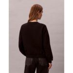 Ck Lv047b234g Ls Monologo French Terry Rlxd Cr Kadın Sweatshırts – SİYAH - Görsel 4