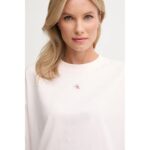 Ck Lv047d204g Ss Woven Label Oversızed Tee Kadın Tshırt – PEMBE - Görsel 4