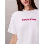 Ck Lv047d205g Ss 2 Tone 3d Embroıdery Logo Tee Kadın Tshırt – BEYAZ - Görsel 3