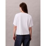 Ck Lv047d205g Ss 2 Tone 3d Embroıdery Logo Tee Kadın Tshırt – BEYAZ - Görsel 5