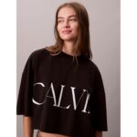 Ck Lv047d206g Ss Calvın Kleın Cropped Graphıc Kadın Tshırt – SİYAH - Görsel 3