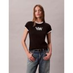 Ck Lv047d208g Ss 1968 Graphıc Baby Tee Kadın Tshırt – SİYAH - Görsel 4