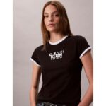 Ck Lv047d208g Ss 1968 Graphıc Baby Tee Kadın Tshırt – SİYAH - Görsel 5