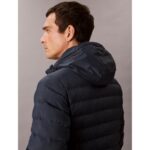 Ck Lv04rc511g Ls Nylon Lt Wt Hooded Fz Puffer Erkek Ceket – LACİVERT - Görsel 4