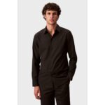 Ck Lv040bm127 Ls Solıd Supıma Stretch Slım Erkek Gömlek – SİYAH