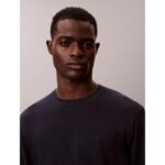 Ck Lv040bm343 Ls Supıma Cotton Crew Erkek Sweaters – LACİVERT - Görsel 3