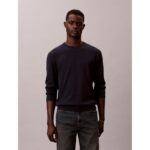 Ck Lv040bm343 Ls Supıma Cotton Crew Erkek Sweaters – LACİVERT - Görsel 5