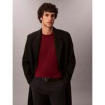 Ck Lv04lb275g Ss Supıma Chest Emb Crewneck Tee Erkek Tshırt – BORDO - Görsel 3