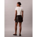 Ck Lv044d622g Faux Leather 5pkt Mını Kadın Etek – SİYAH - Görsel 5