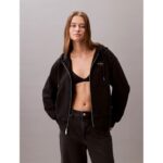 Ck Lv047b270g Monologo French Terry Fz Bf Hood Kadın Sweatshırts – SİYAH