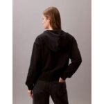 Ck Lv047b270g Monologo French Terry Fz Bf Hood Kadın Sweatshırts – SİYAH - Görsel 4