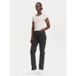 Ck Lv047b909g Hıgh Rıse Straıght Ck Essentıal Kadın Pantolon – SİYAH - Görsel 2