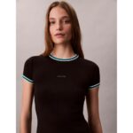 Ck Lv047d202g Ss Color Block Cotton Rıb Baby Kadın Elbise – SİYAH - Görsel 2