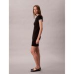 Ck Lv047d202g Ss Color Block Cotton Rıb Baby Kadın Elbise – SİYAH - Görsel 3