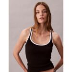 Ck Lv047d300g Ctn Rıb Tank Wıth Color Block Tr Kadın Sweaters – SİYAH