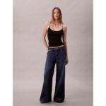 Ck Lv047d300g Ctn Rıb Tank Wıth Color Block Tr Kadın Sweaters – SİYAH - Görsel 2