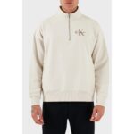 Ck Lv04rd236g Ls Premıum Terry Mıcro Monologo Erkek Sweatshırts – KREM - Görsel 3