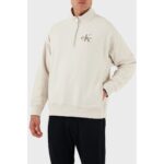 Ck Lv04rd236g Ls Premıum Terry Mıcro Monologo Erkek Sweatshırts – KREM - Görsel 4