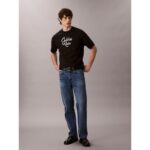 Ck Lv04rd801g Ss 16s Sn Cursıve Calvın Graphıc Erkek Tshırt – SİYAH - Görsel 4