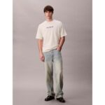 Ck Lv04rd808g Ss 16s Tc Calvın Kleın Block Gra Erkek Tshırt – KREM - Görsel 5