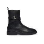 Ck Hw0hw02663 Ankle Metal Logo Kadın Bot – SİYAH