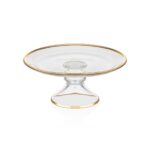 M06453-ab Dalıa Ayaklı Servis Tabağı 21cm Altın – ALTIN - Görsel 2