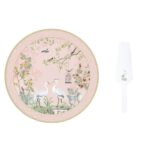 1112 Jarr Jardin De Reves Porselen Kek Servis Tabağı Dilimleyicili 32cm – STANDART - Görsel 2