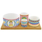 1468 Sıcı Sicily 4'lü Meze Seti Bambu Tepsili 29x13cm – STANDART